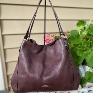 COACH Edie Oxblood leather shoulder bag